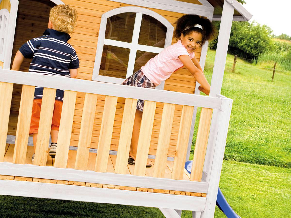 Spielhaus A030.040.31 - Rot/Braun, KONVENTIONELL, Holz/Kunststoff (349/233/212cm) - Ambia Garden