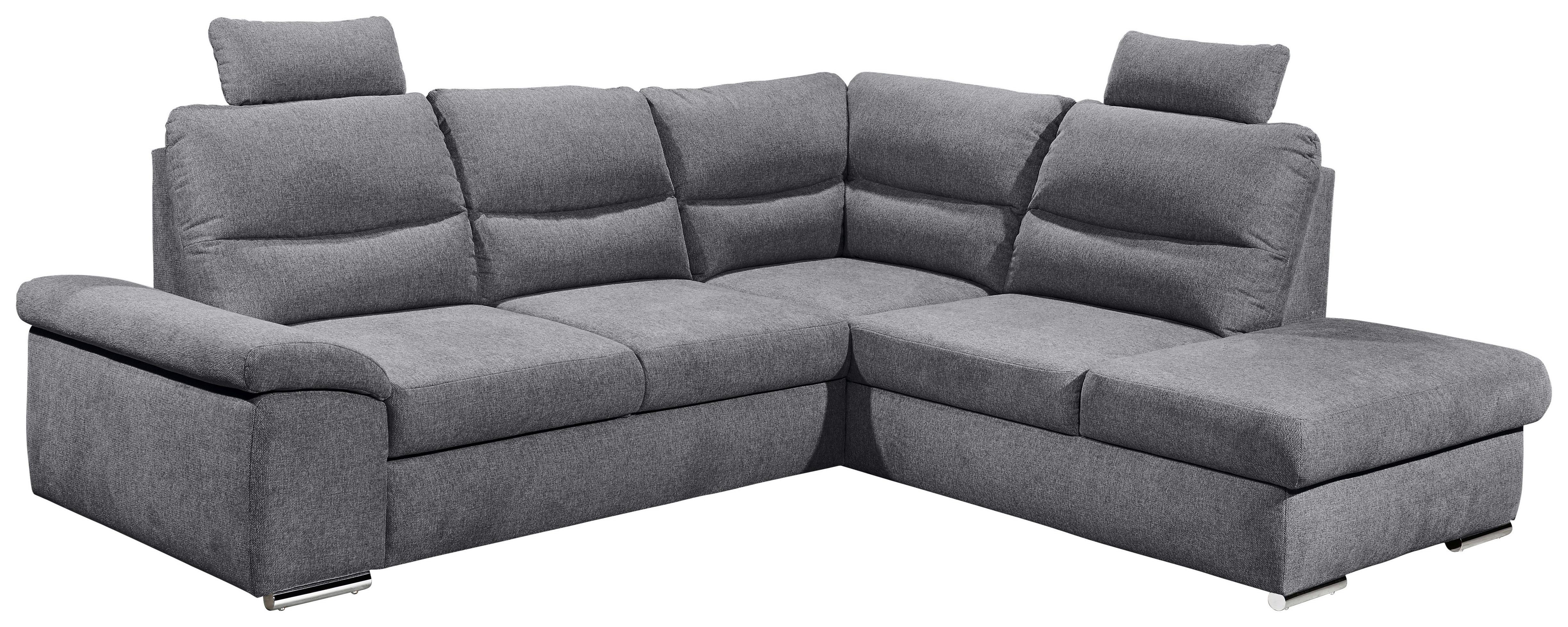 Rozkládací Sedací Souprava Alma Šedá - barvy stříbra/antracitová, Basics, kompozitní dřevo/textil (257/218cm) - MID.YOU