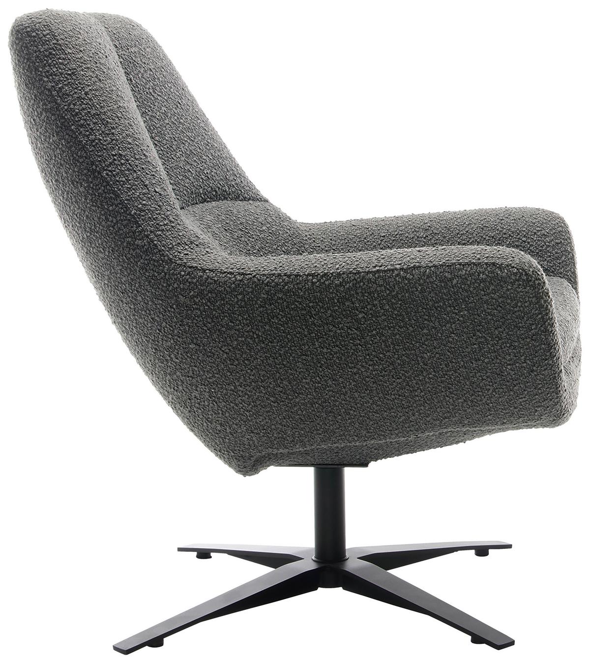 Sessel Be Organic - Anthrazit/Schwarz, MODERN, Textil (81/92/83cm) - Trendmanufaktur