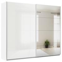 Schwebetürenschrank Mit Spiegel 271cm Feldkirch, Weiß - Weiß Hochglanz/Silberfarben, MODERN, Holzwerkstoff (271/229/62cm)