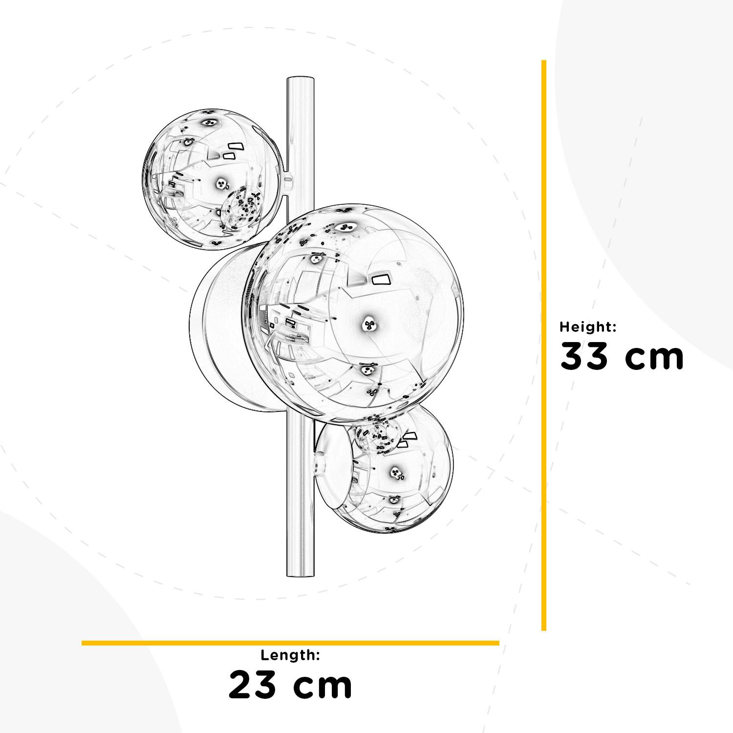 Wandleuchte Paloma Goldfarben L: 23 cm 3w - Goldfarben, Design, Glas/Metall (23/33/18cm)