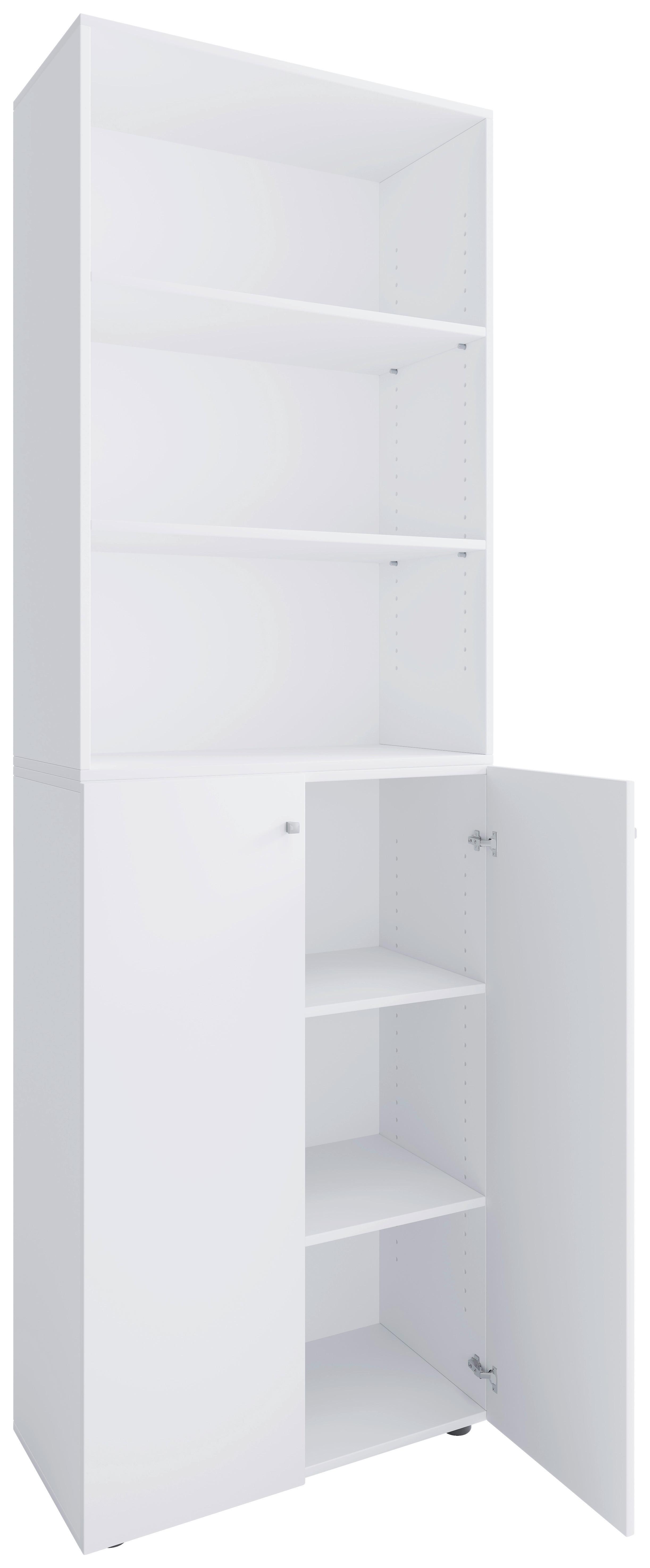 Schuhschrank Lona Weiß B: 70 cm - Schwarz/Weiß, Design, Holzwerkstoff (70/220/40cm) - MID.YOU