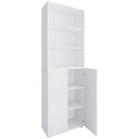 Schuhschrank Lona Weiß B: 70 cm - Schwarz/Weiß, Design, Holzwerkstoff (70/220/40cm) - MID.YOU