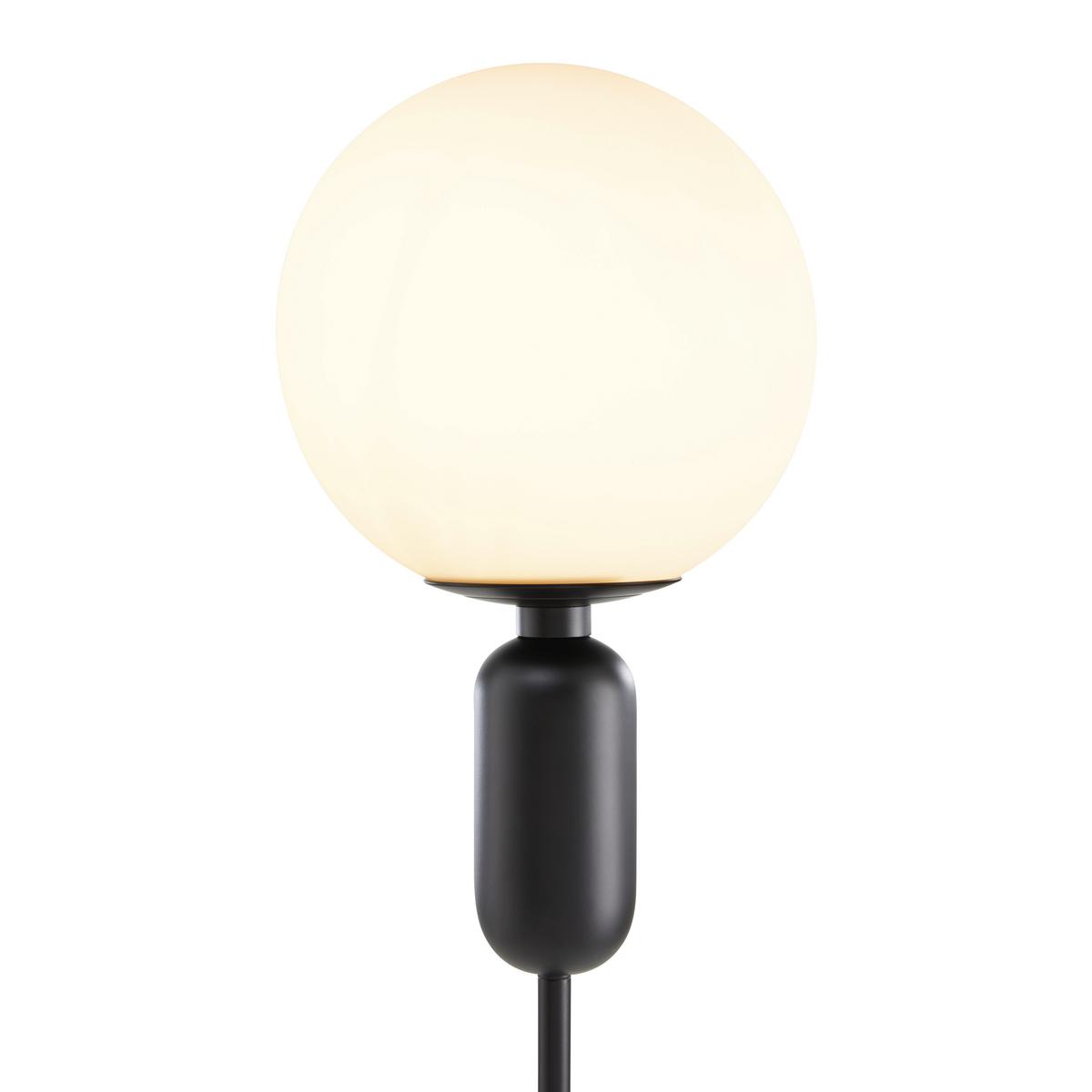 Stojaca lampa Tiano čierna - čierna, Modern, kov/sklo (25/155cm) - Bessagi Home