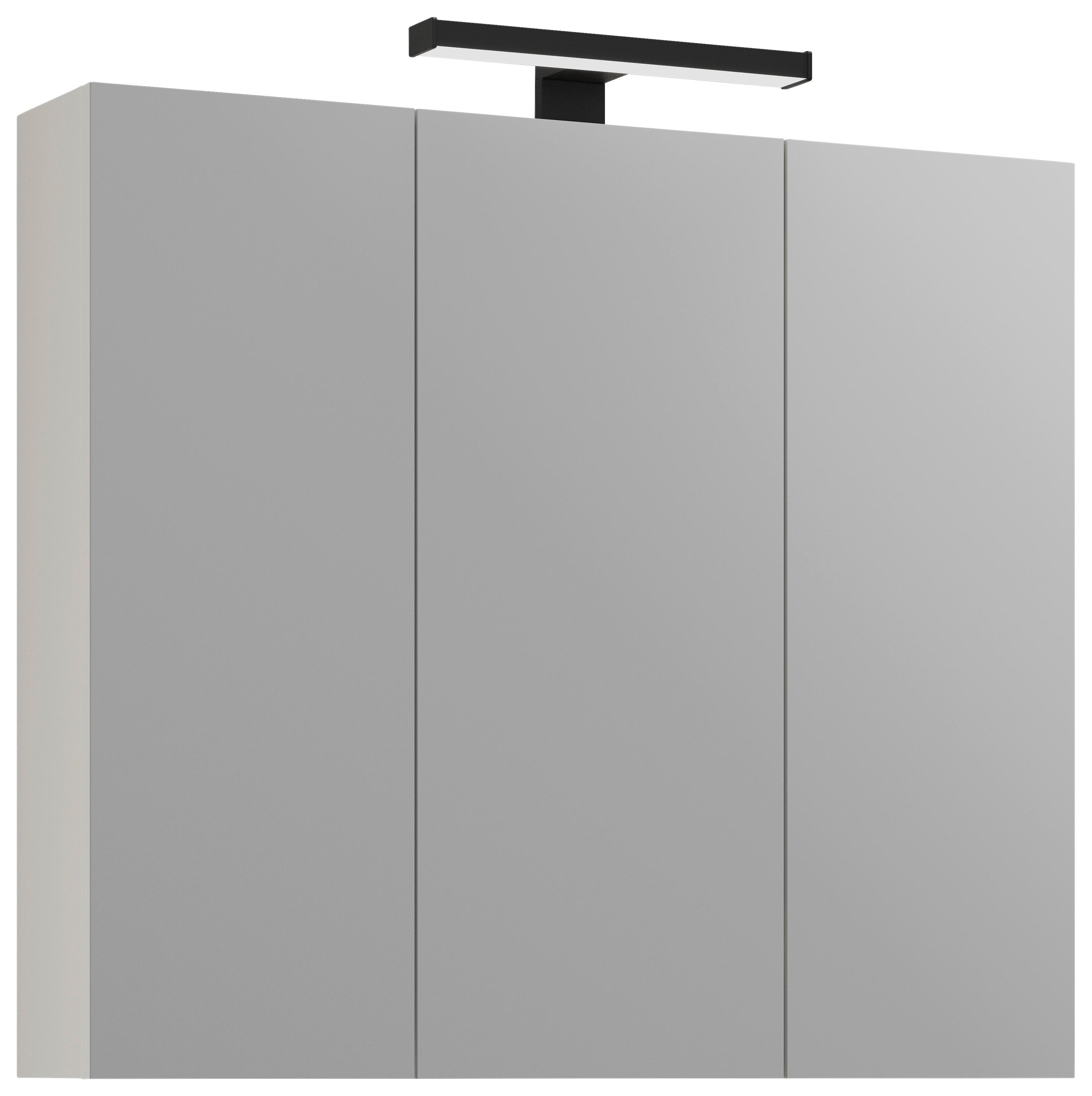Spiegelschrank Vaduz 80 Kaschmirfarben, LED, B :80cm - Kaschmir, Trend, Glas/Holzwerkstoff (80/70/18cm)