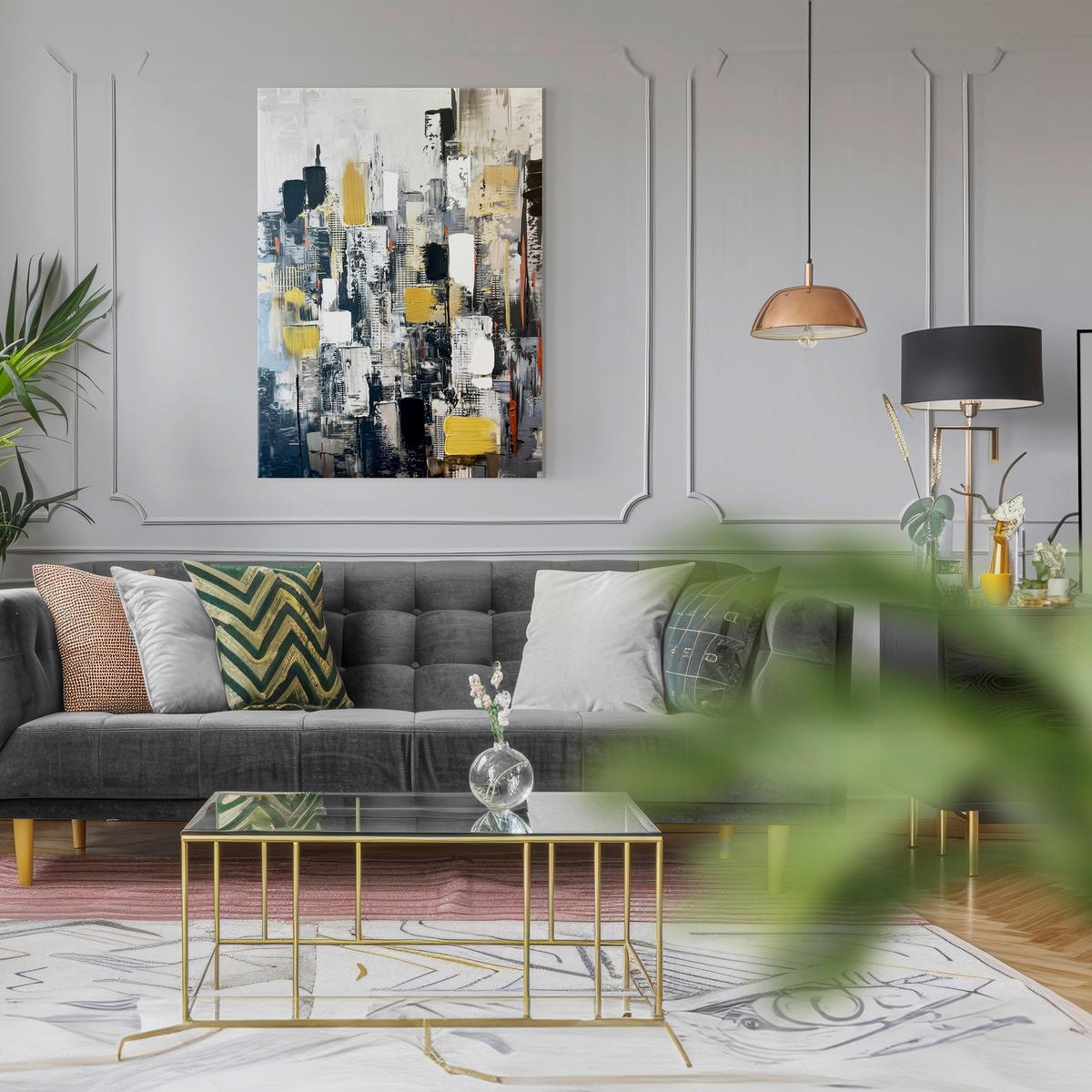 OBRAZ NA PLÁTNE CITYSCAPE - viacfarebná, Basics, drevo/textil (70/100cm)