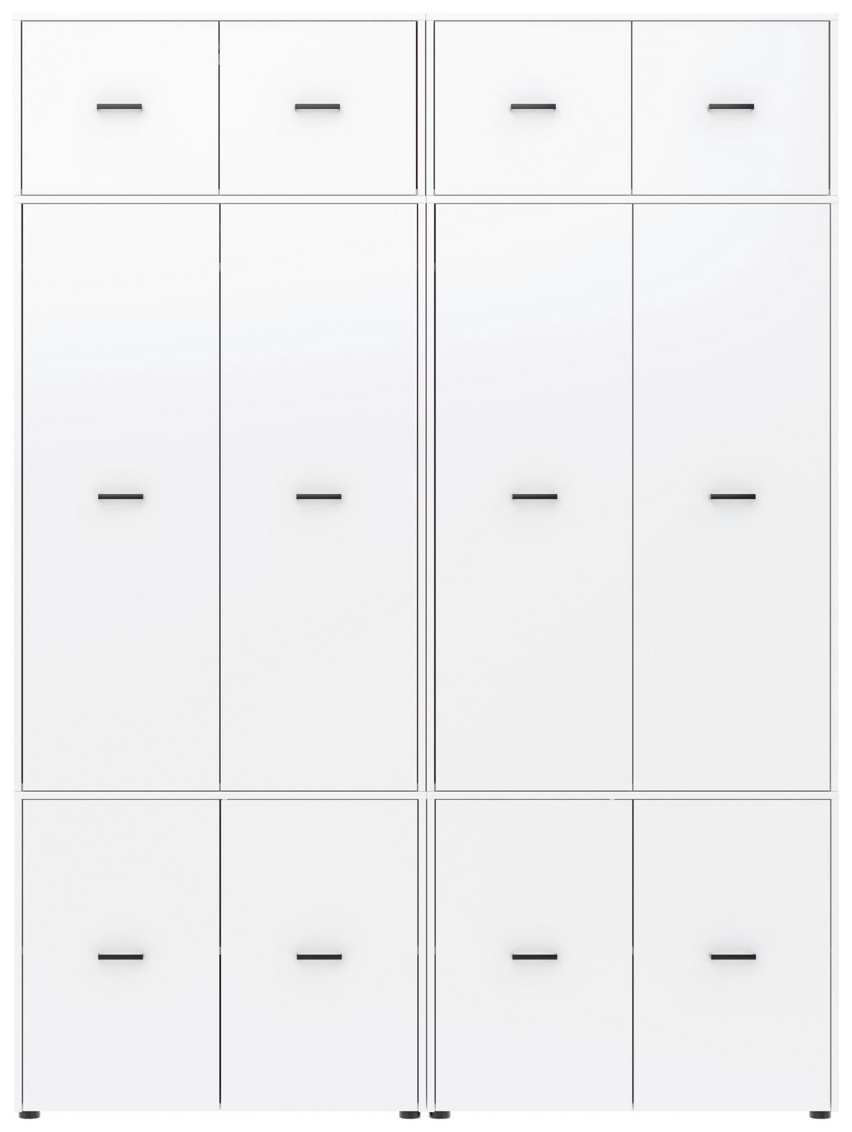 Kleiderschrank Kivo Weiß, B: 180 Cm - Weiß, Basics, Holzwerkstoff (180/239,40/52,1cm)