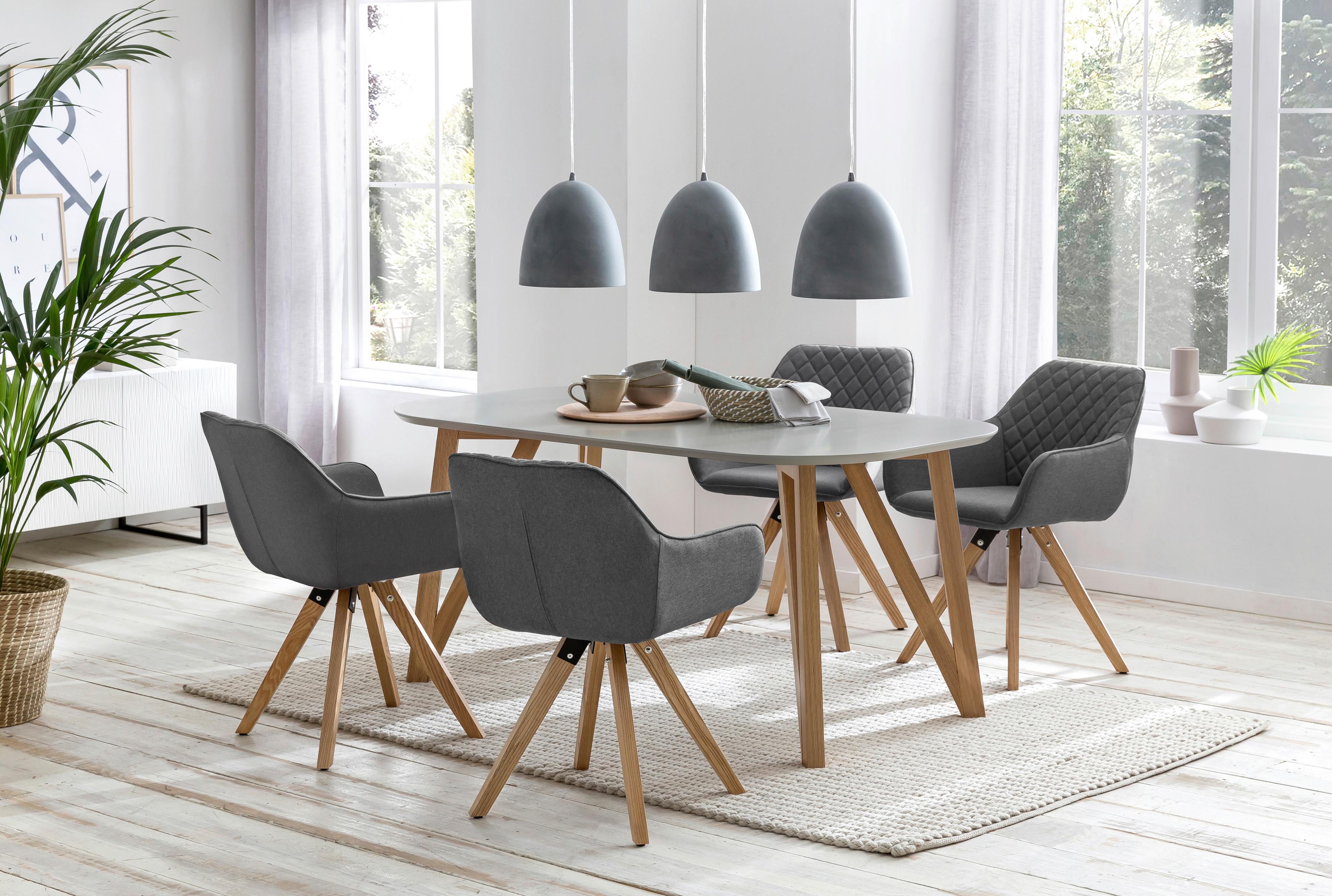 JEDÁLENSKÁ ZOSTAVA 5-TLG. ESSGRUPPE TISCH GRAU - sivá/prírodná farba, Modern, drevo/kompozitné drevo (180/90/76cm) - MID.YOU