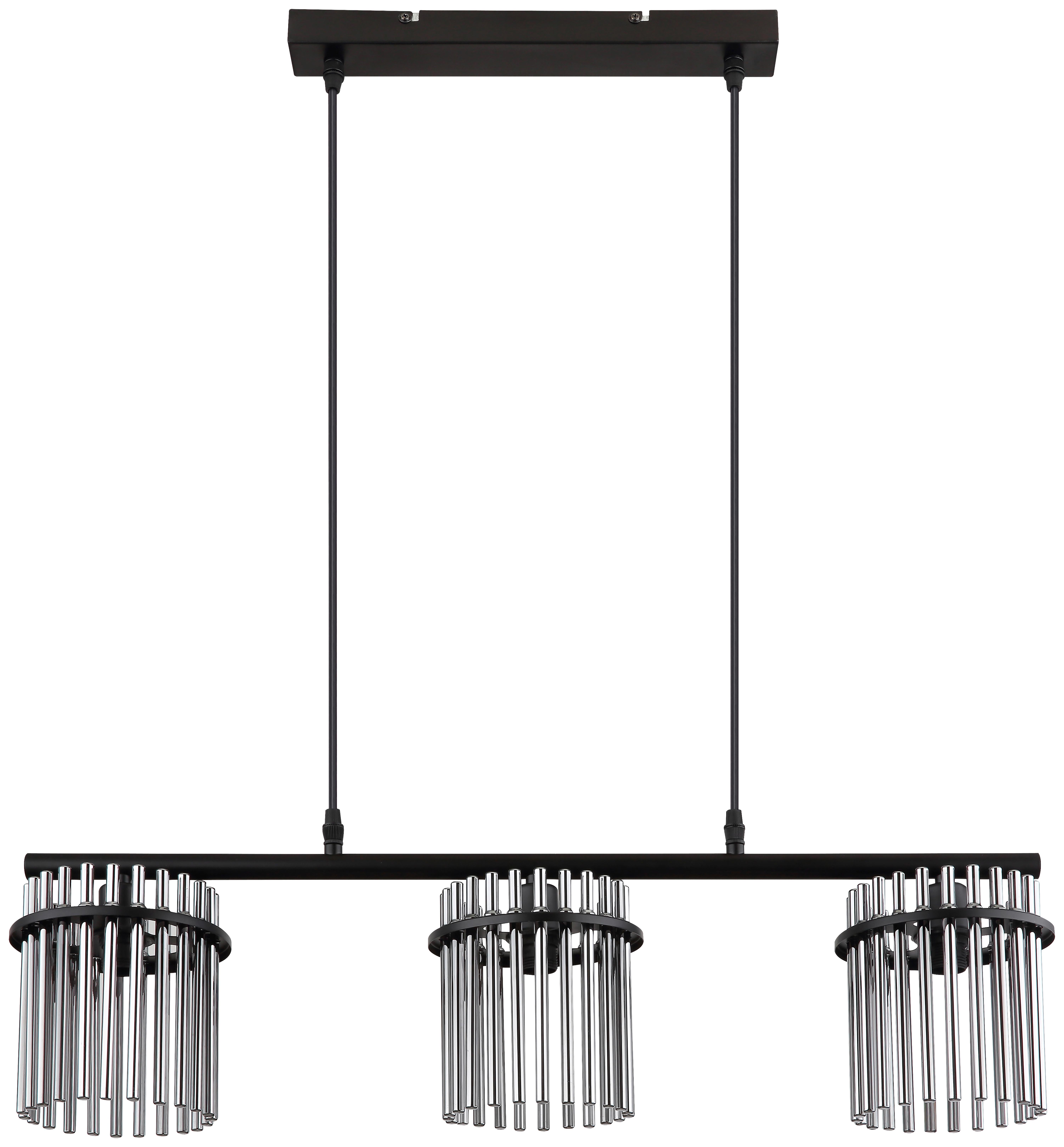 Hängeleuchte Rilly - Schwarz, MODERN, Glas/Metall (72/15cm) - James Wood