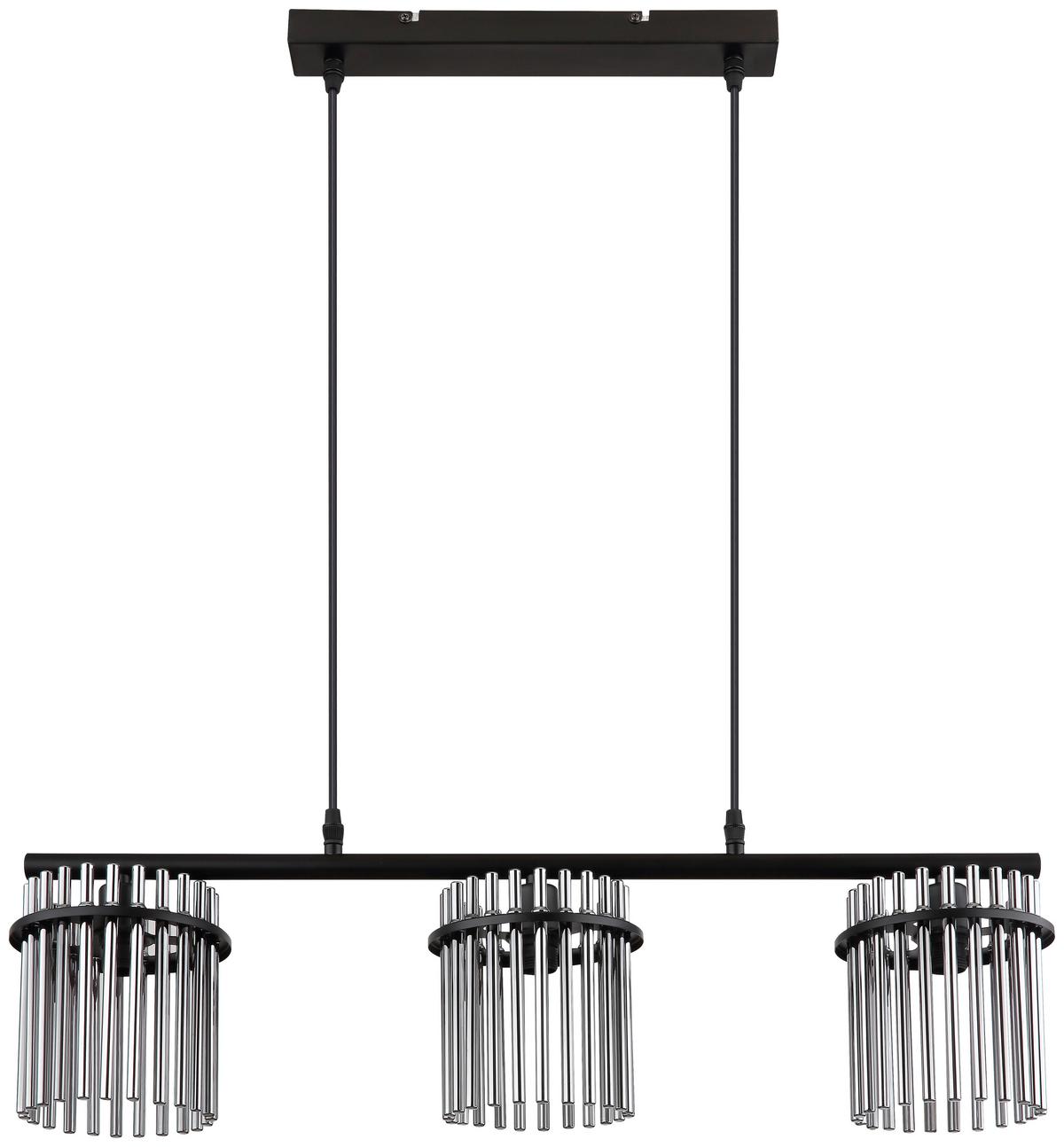 Hängeleuchte Rilly - Schwarz, MODERN, Glas/Metall (72/15cm) - James Wood