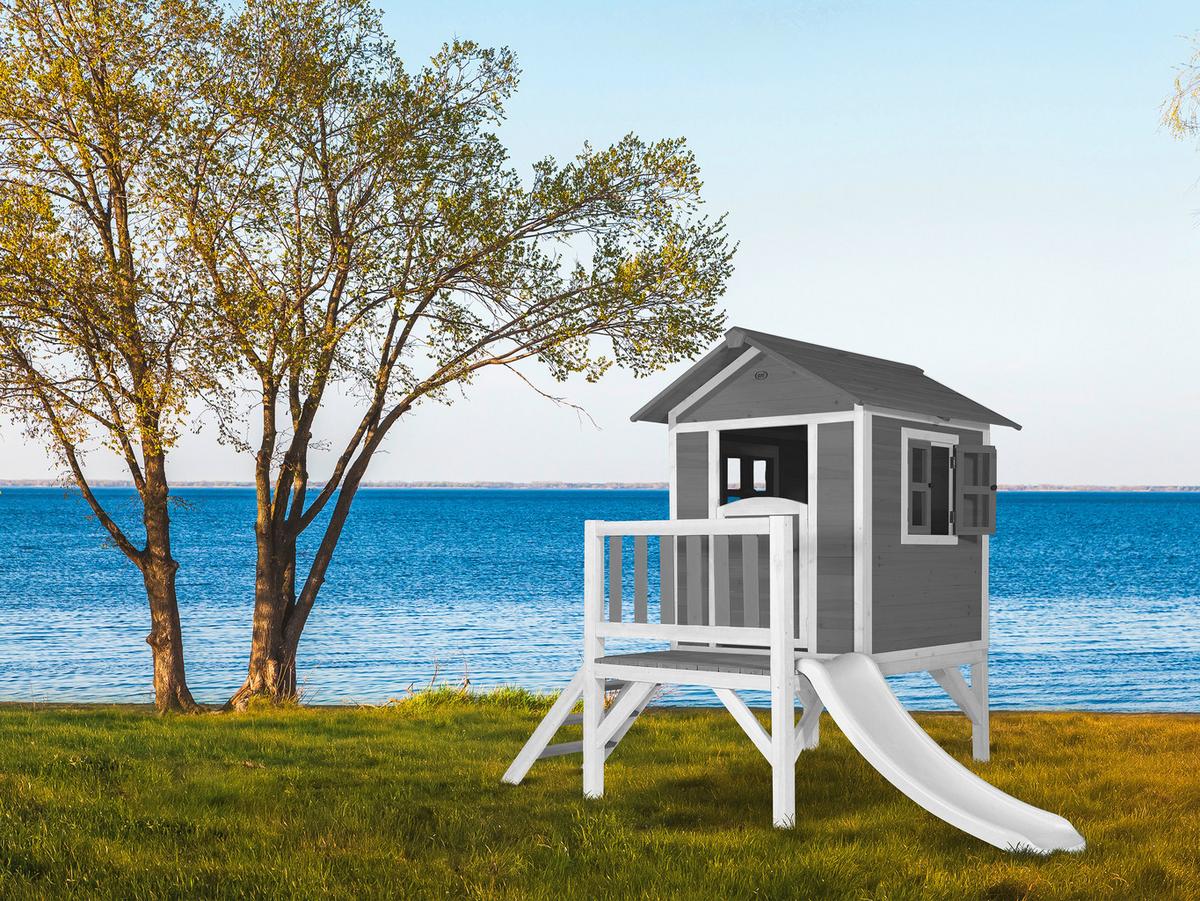 Spielhaus Grau, Weiß L: 167 B: 240 H: 189 - Weiß/Grau, LIFESTYLE, Holz/Kunststoff (167/240/189cm)