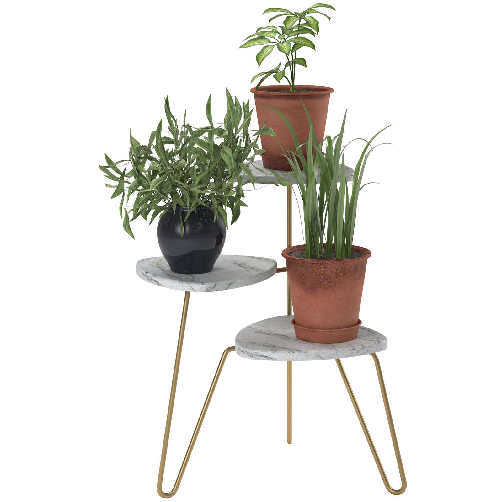 Konsole Athena Weiß 55 cm - Goldfarben/Weiß, Design, Holzwerkstoff/Metall (55/63/52cm) - MID.YOU