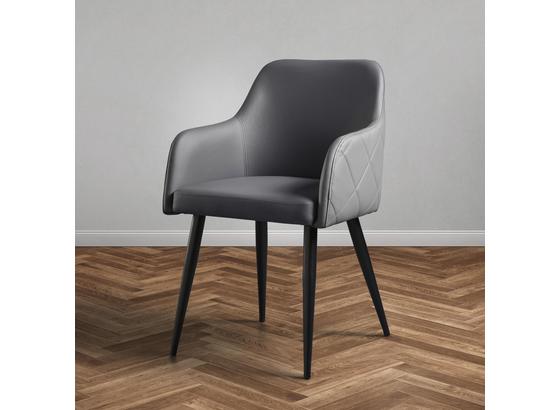 Stolička S Podrúčkami Andre - čierna/sivá, Moderný, kov/drevo (60/82,5/56cm) - Modern Living Stolička S Podrúčkami Andre - čierna/sivá, Moderný, kov/drevo (60/82,5/56cm) - Modern Living