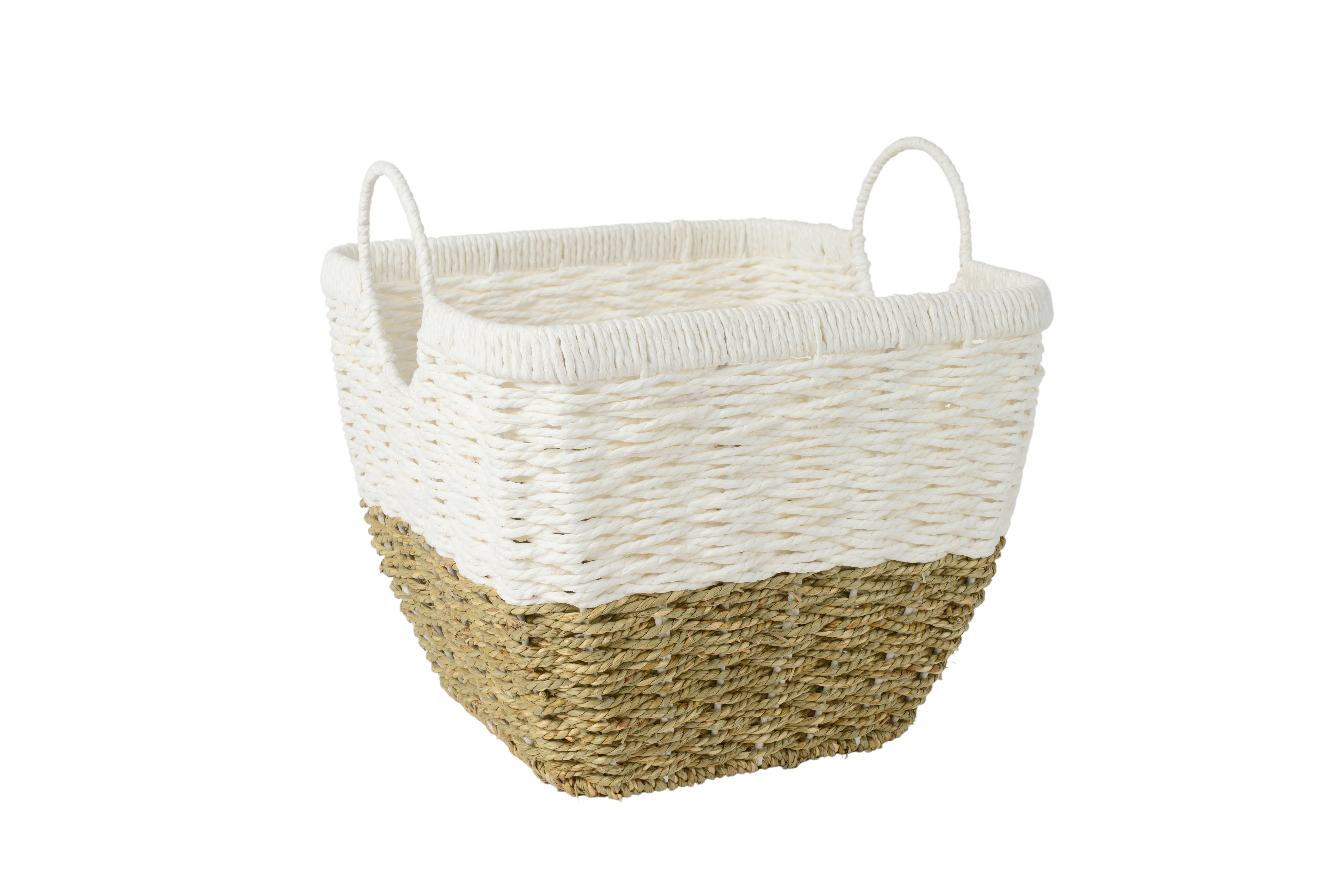 Korb Eleonora - M - Naturfarben/Weiß, Basics, Naturmaterialien/Papier (32/27-33cm) - James Wood