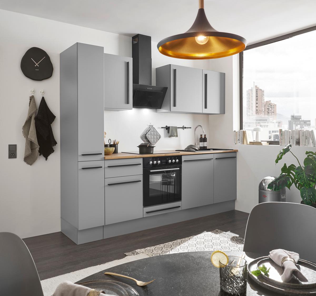 KUCHYNSKÝ BLOK BEZ SPOTREBIČO DENVER - čierna/sivá, Design, kompozitné drevo/plast (250cm) - MID.YOU