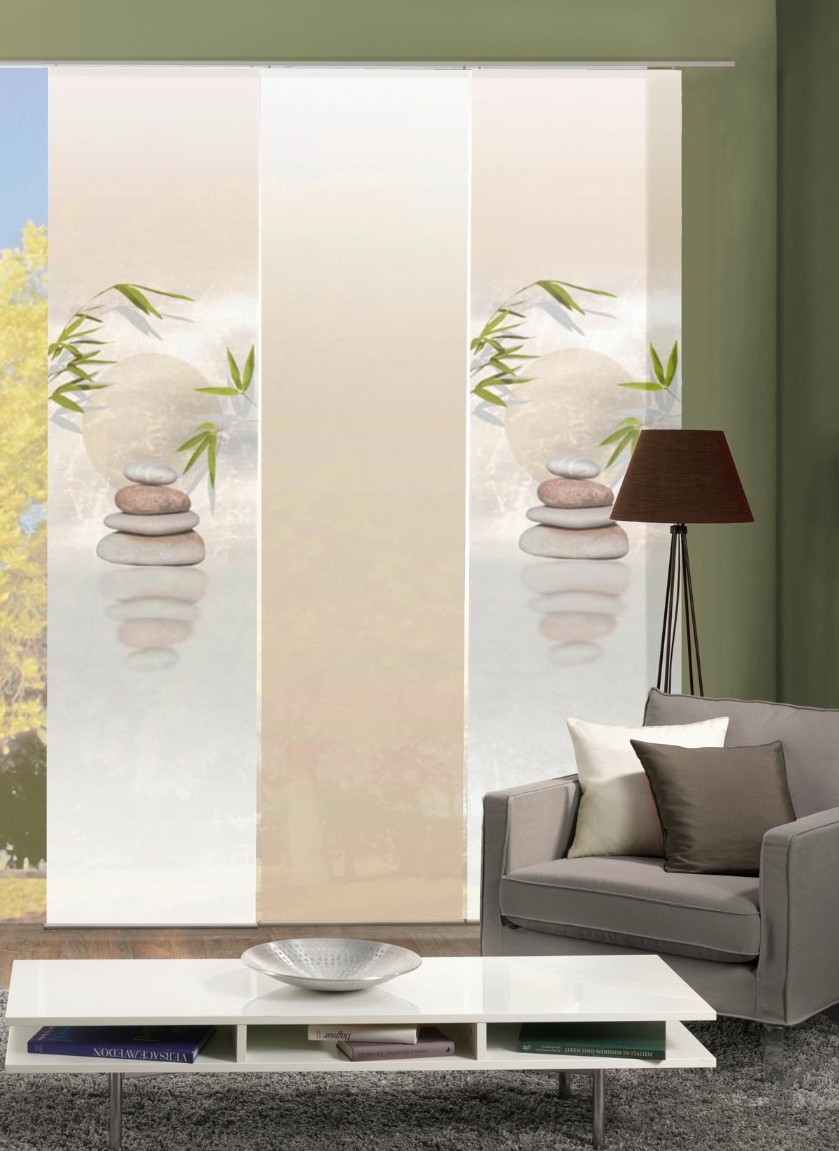 Flächenvorhang 3er Set Benessa - Naturfarben, Design, Textil (60/245cm) - Schmidt W. Gmbh