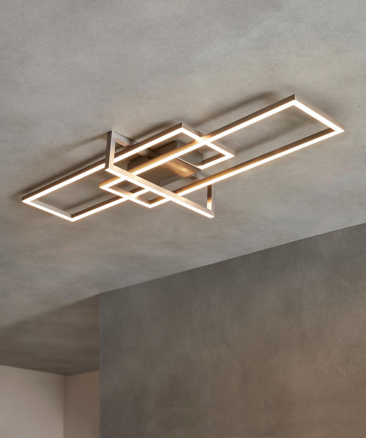 Led-deckenleuchte Salinas L: 100 Cm, Dimmbar - Nickelfarben, Design, Metall (100/11/40cm) - Trio Leuchten