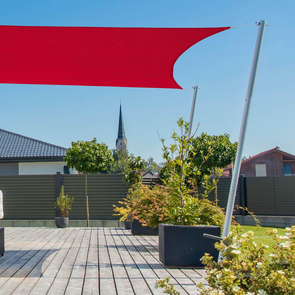 Sonnensegel Rechteck 3x4 M - Dunkelrot, Basics (300/400cm)