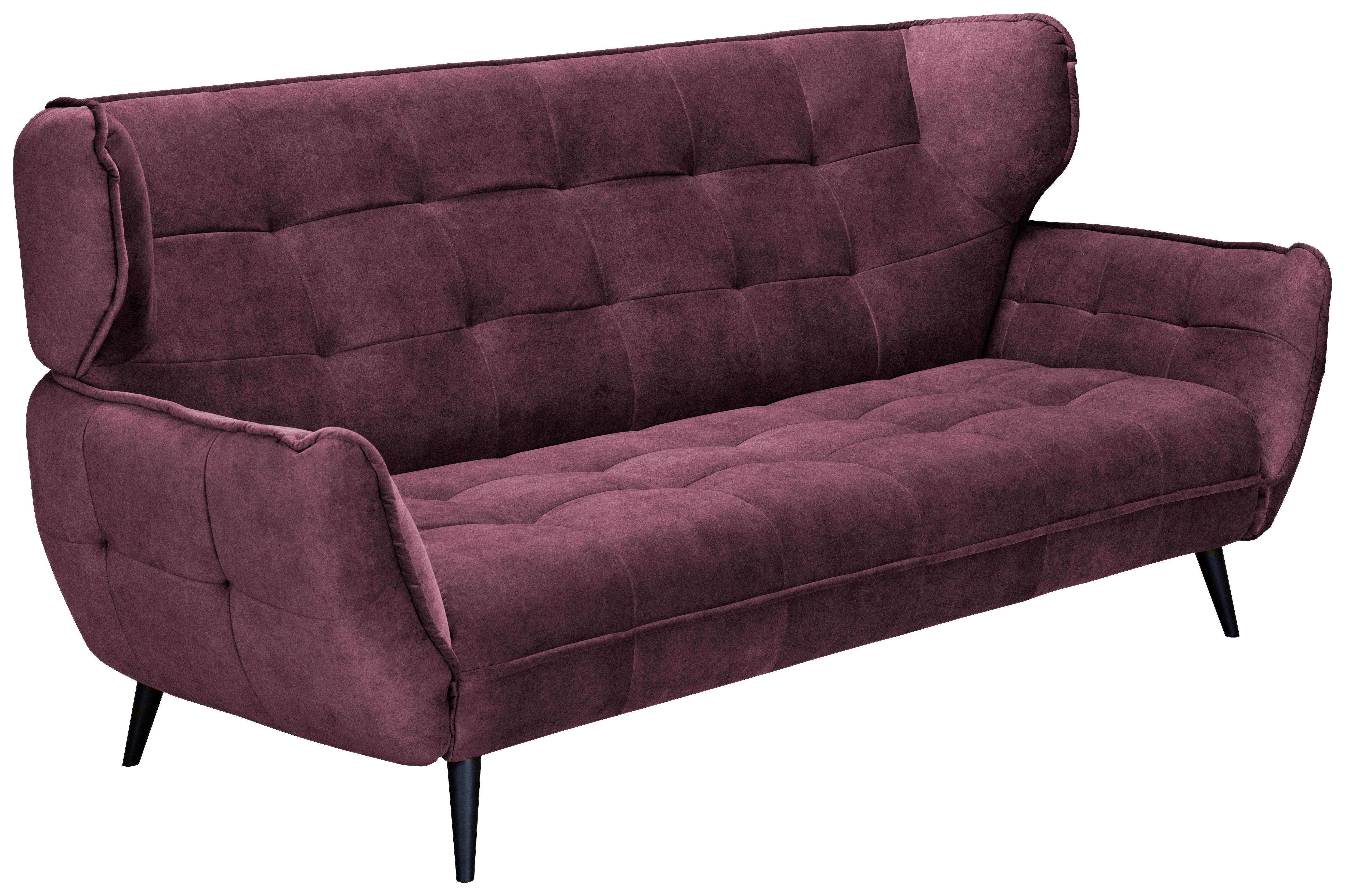 Třímístná pohovka Ariana Ariana, vínově červená - černá/vínově červená, Moderní, kov/textil (221/105/98cm)