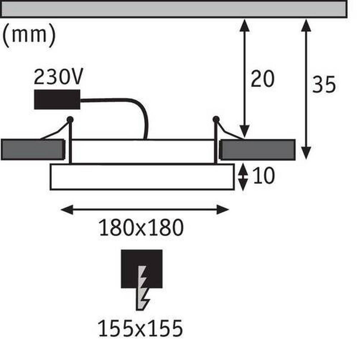 Led-paneel L: 18 Cm 92949 - Weiß, Basics, Kunststoff (18/18cm) - Paulmann