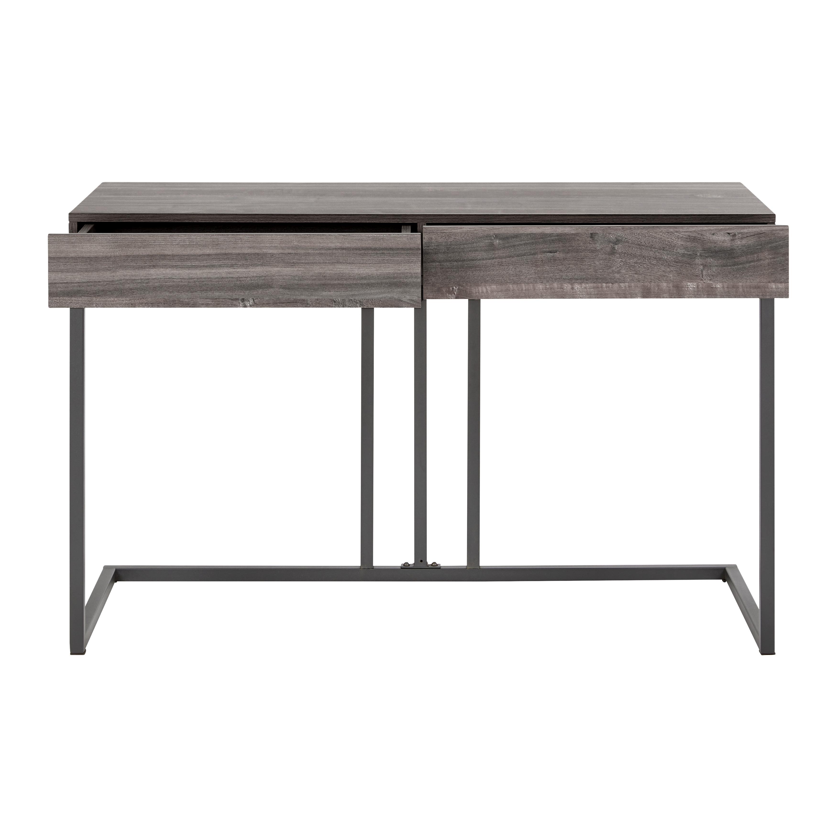 Písací stôl ALESSIA dekor orech - čierna/farba orecha, Modern, kov (120/50/76cm) - Bessagi Home