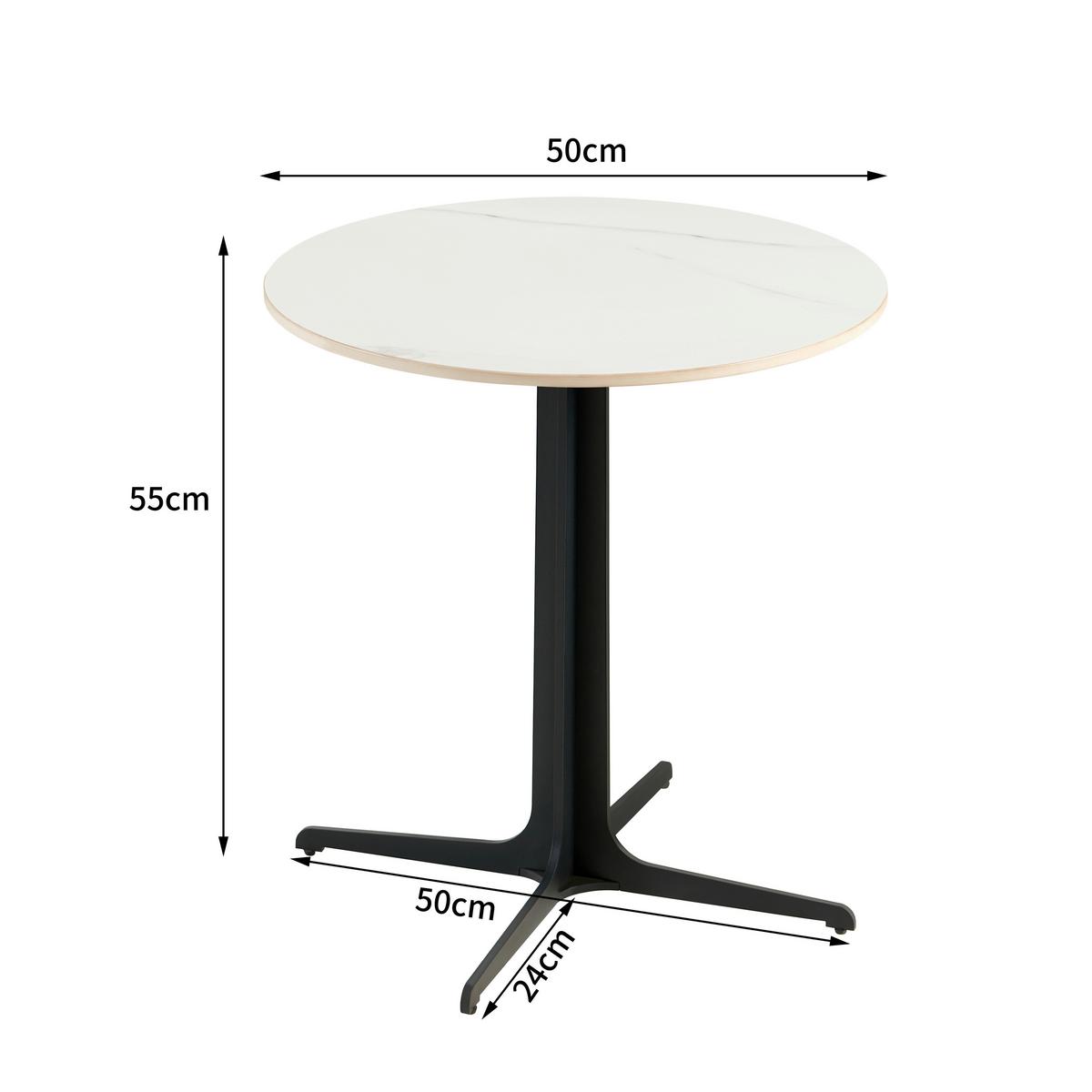 Couchtisch White Pearl 1 - Schwarz/Weiß, MODERN, Keramik/Metall (50/55/50cm)