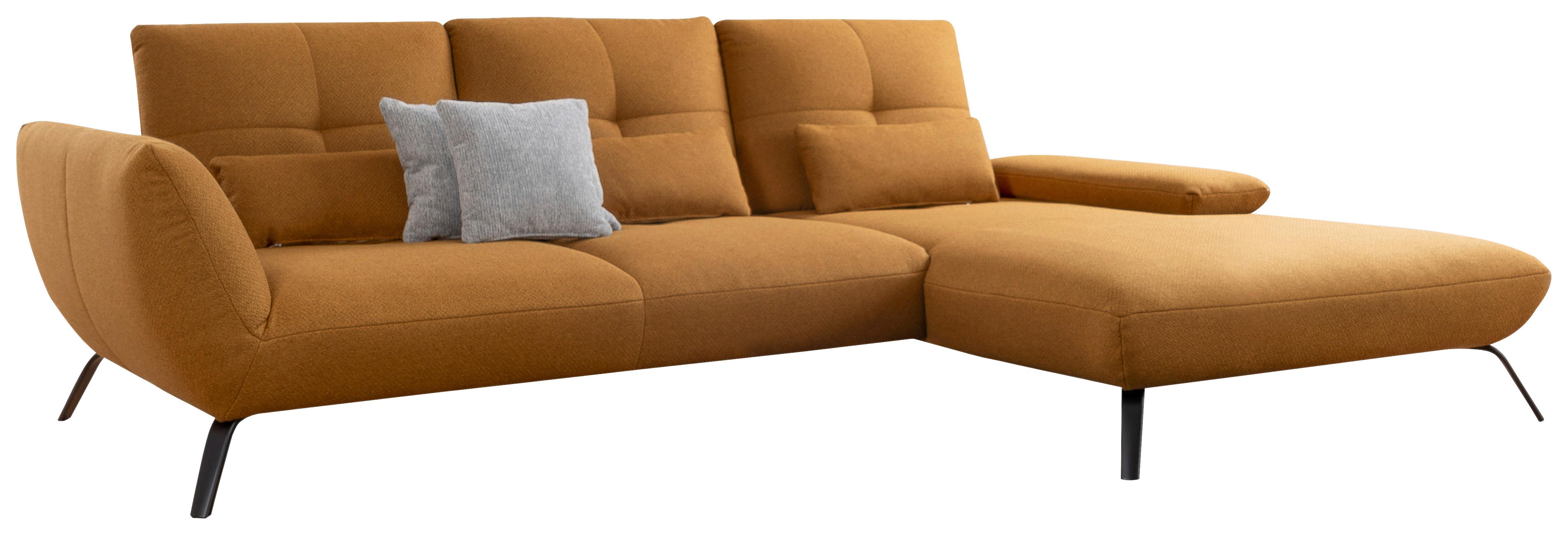 Wohnlandschaft Dover Xc - Currygelb/Dunkelgelb, MODERN, Holzwerkstoff/Textil (301/191cm)