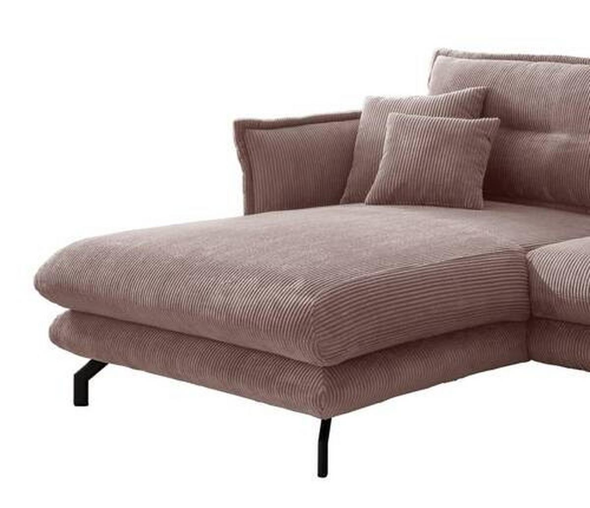 Ecksofa Lava Rosa S: 180/255 cm - Schwarz/Rosa, MODERN, Textil (180/255cm) - Livetastic