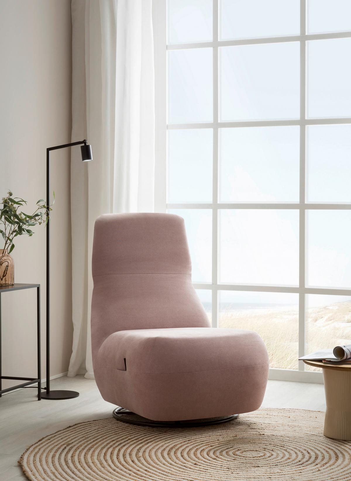 Sessel Rosa B: 68 Cm - Schwarz/Rosa, Design, Textil (68/67/88cm) - MID.YOU