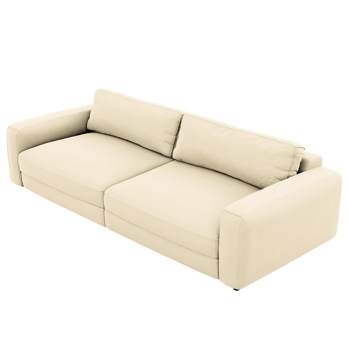Bigsofa Bourbon, Creme B: 264 cm - Creme/Schwarz, MODERN, Textil (264/84/125cm) - Trendmanufaktur