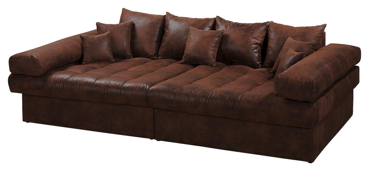 Bigsofa Naomi Dunkelbraun B: 284 Cm - Dunkelbraun/Schwarz, Design, Textil (284/94/148cm) - Livetastic