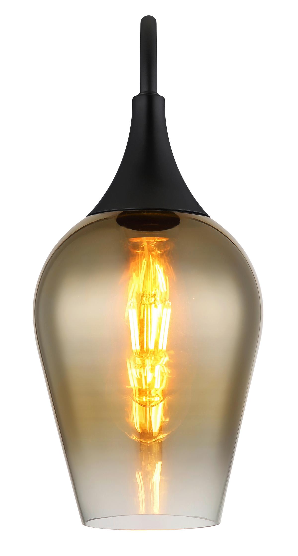 Wandleuchte 15552w2 - Klar/Goldfarben, Design, Glas/Metall (15/36cm) - Globo