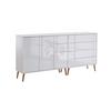 Sideboard Mailand 9 B. 184,5 cm Weiß - Weiß Hochglanz/Eiche Artisan, MODERN, Holzwerkstoff (184,5/86/33cm) - MID.YOU