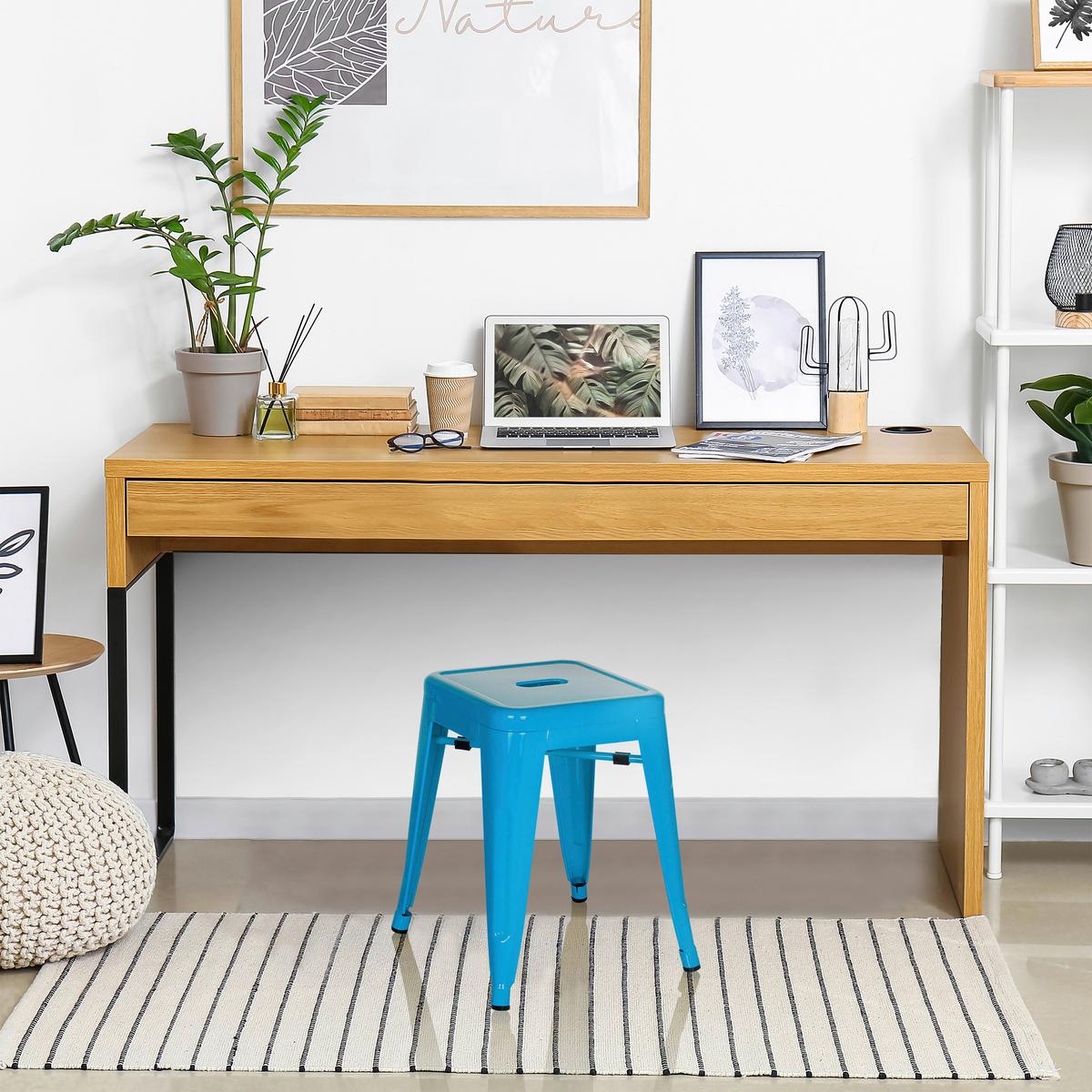 Hocker Vantaggio Stahl Hellblau H: 46 Cm Stapelbar - Hellblau, Basics, Metall (39/46/39cm) - MID.YOU