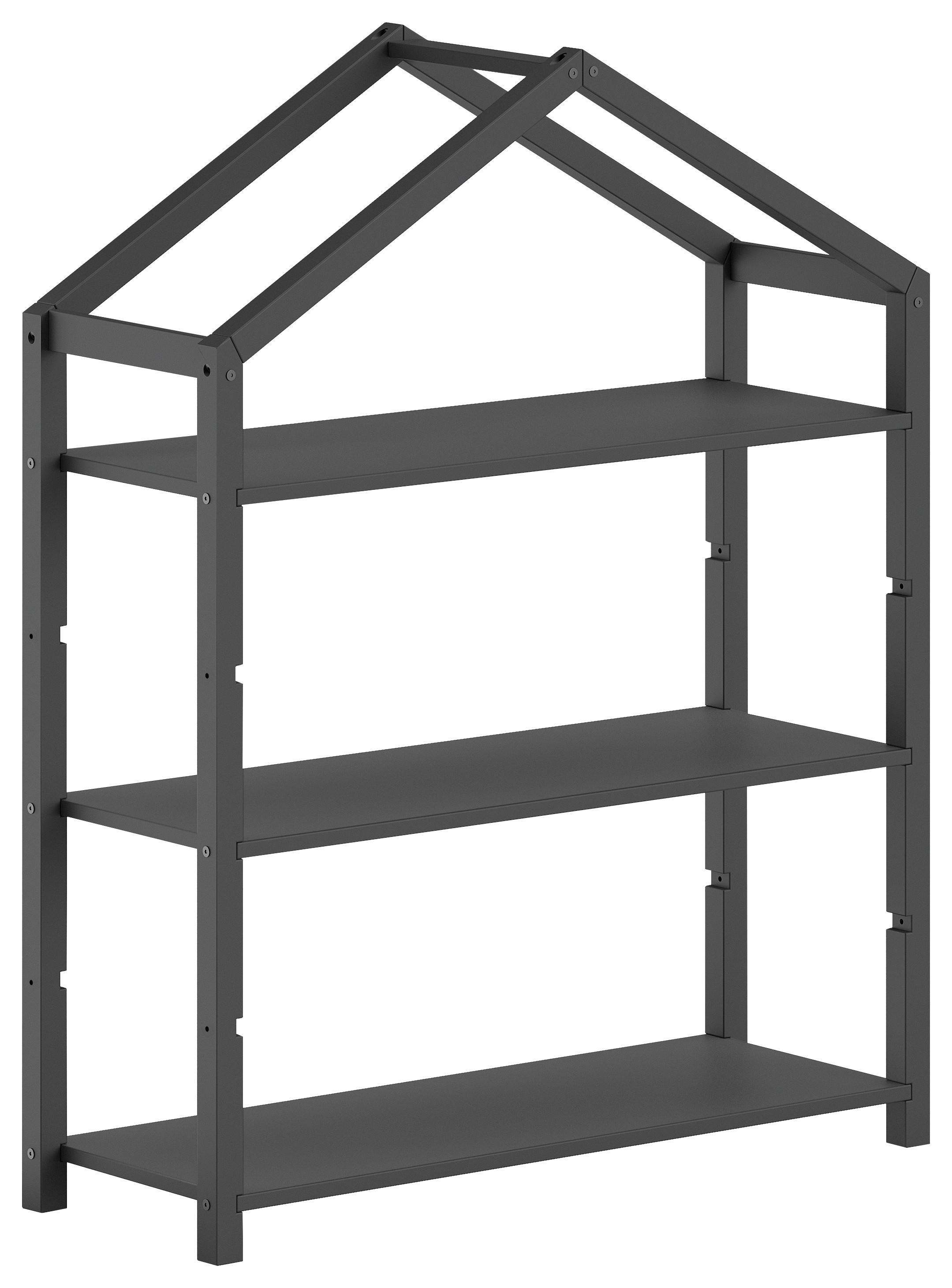 KINDERREGAL Dallas Anthrazit B: 111cm - Anthrazit, MODERN, Holz (111/141/40cm) - Vipack