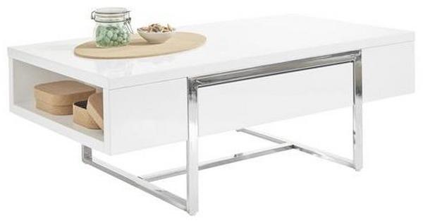 Moderner Couchtisch in Weiß mit Ablagen