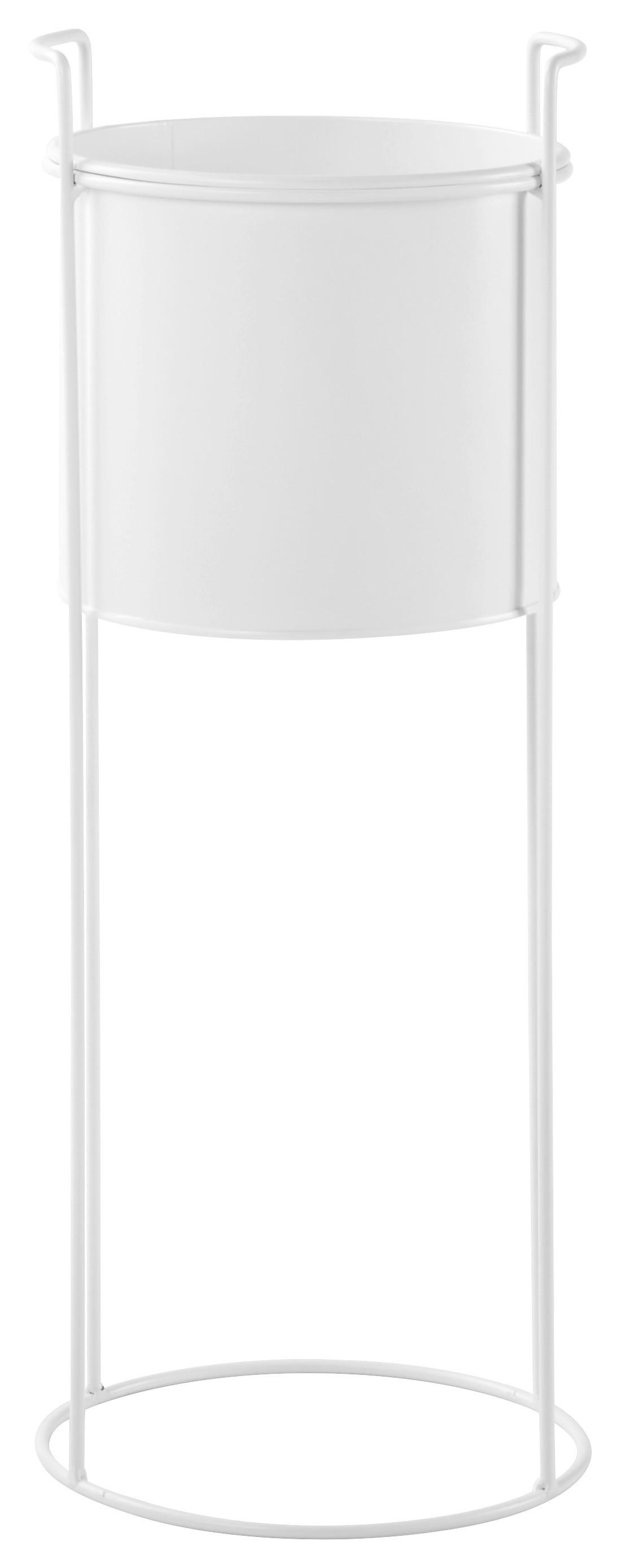 Obal Na Květináč Trelleborg, V: 50cm - bílá, Basics, kov (19/50cm) - Modern Living