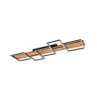 LED-Deckenleuchte Harper L: 115 cm, dimmbar - Schwarz/Braun, Natur, Holz/Metall (115/7,5/44,5cm) - Trio Leuchten
