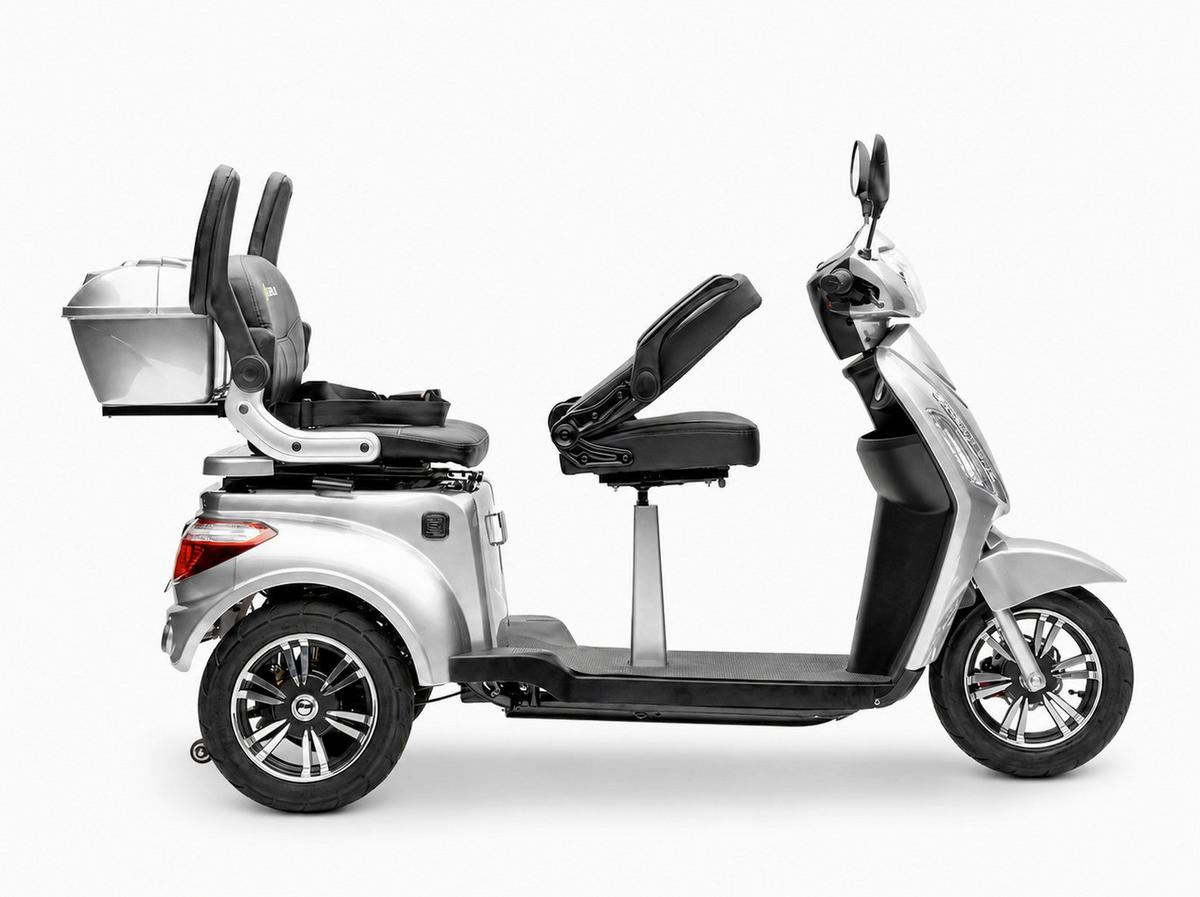 E-Seniorenmobil BILLY2L Lithium-Akku, 3-Rad, 1000W - Hellgrau, Basics, Metall (165/80/110cm)