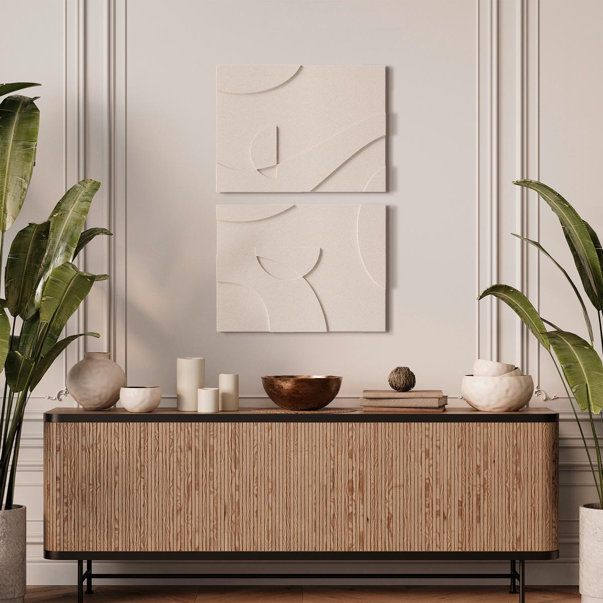 Akustický panel MILLA - béžová, textil (60/90cm) - Mömax