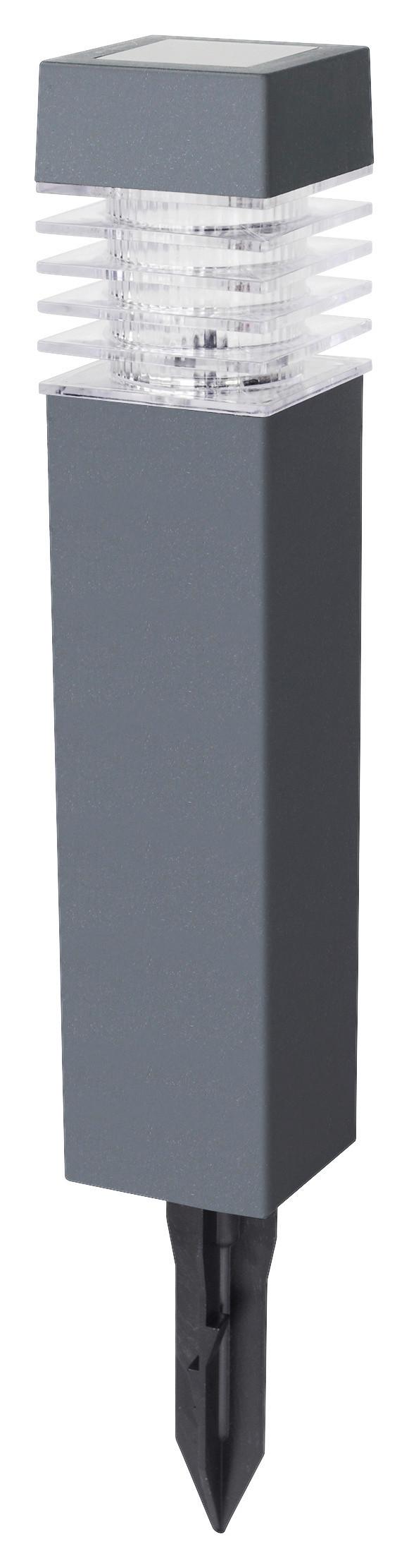 4 X Solarleuchte mit Erdspieß - Grau, MODERN, Kunststoff (5,8/5,8/38,5cm)