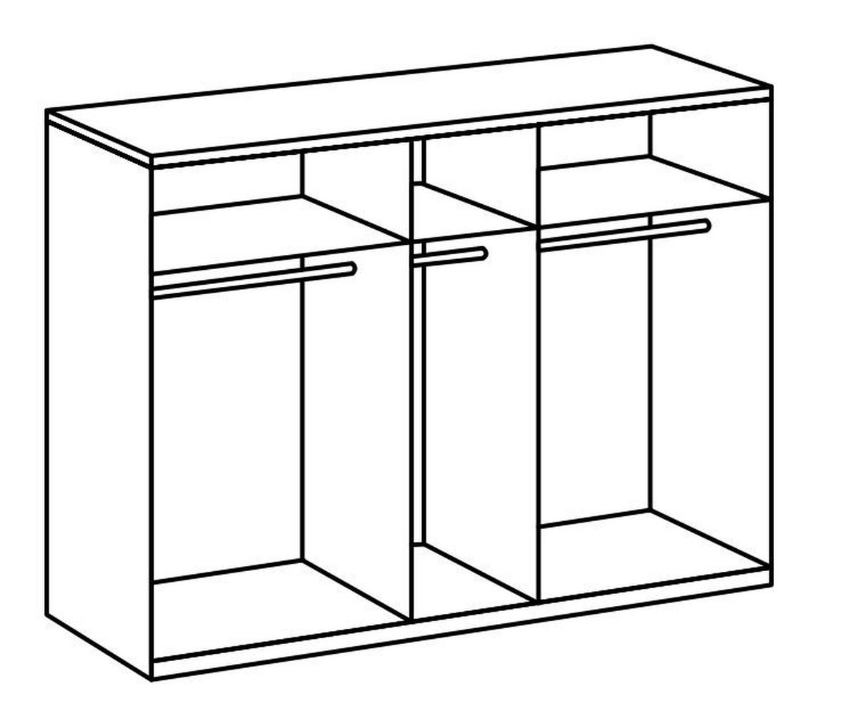 Drehtürenschrank Mit Spiegel 250 Cm Level, Weiß/eiche Dekor - Eichefarben/Weiß, MODERN, Holzwerkstoff (250/216/58cm) - MID.YOU