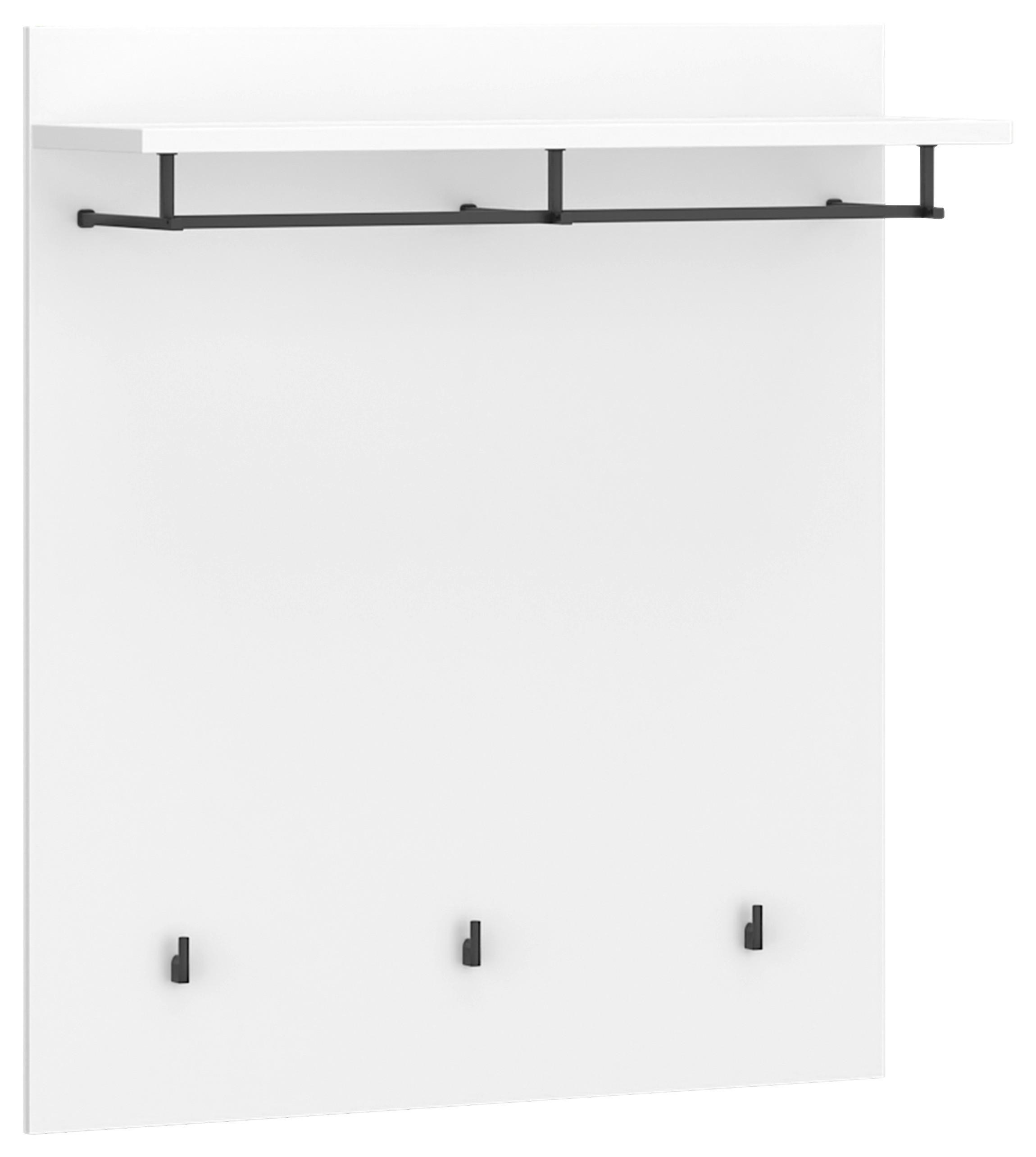 Garderobenpaneel Turino Weiss B: 86 Cm - Weiß, MODERN, Holzwerkstoff (86/101/29,6cm)