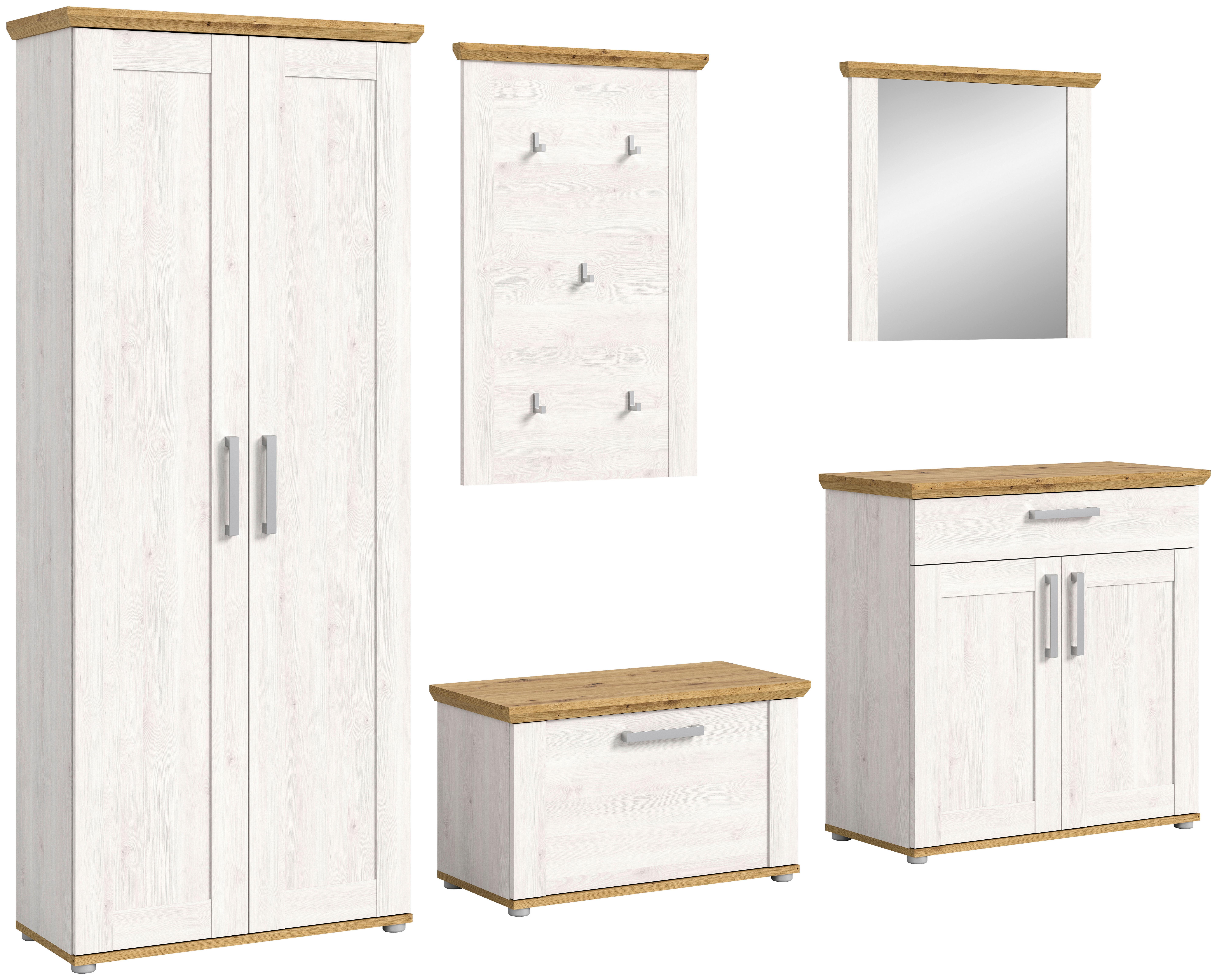 Garderobe Verona 5-Teilig Lärche B: 276 cm - KONVENTIONELL, Holzwerkstoff (276/194/37cm) - MID.YOU