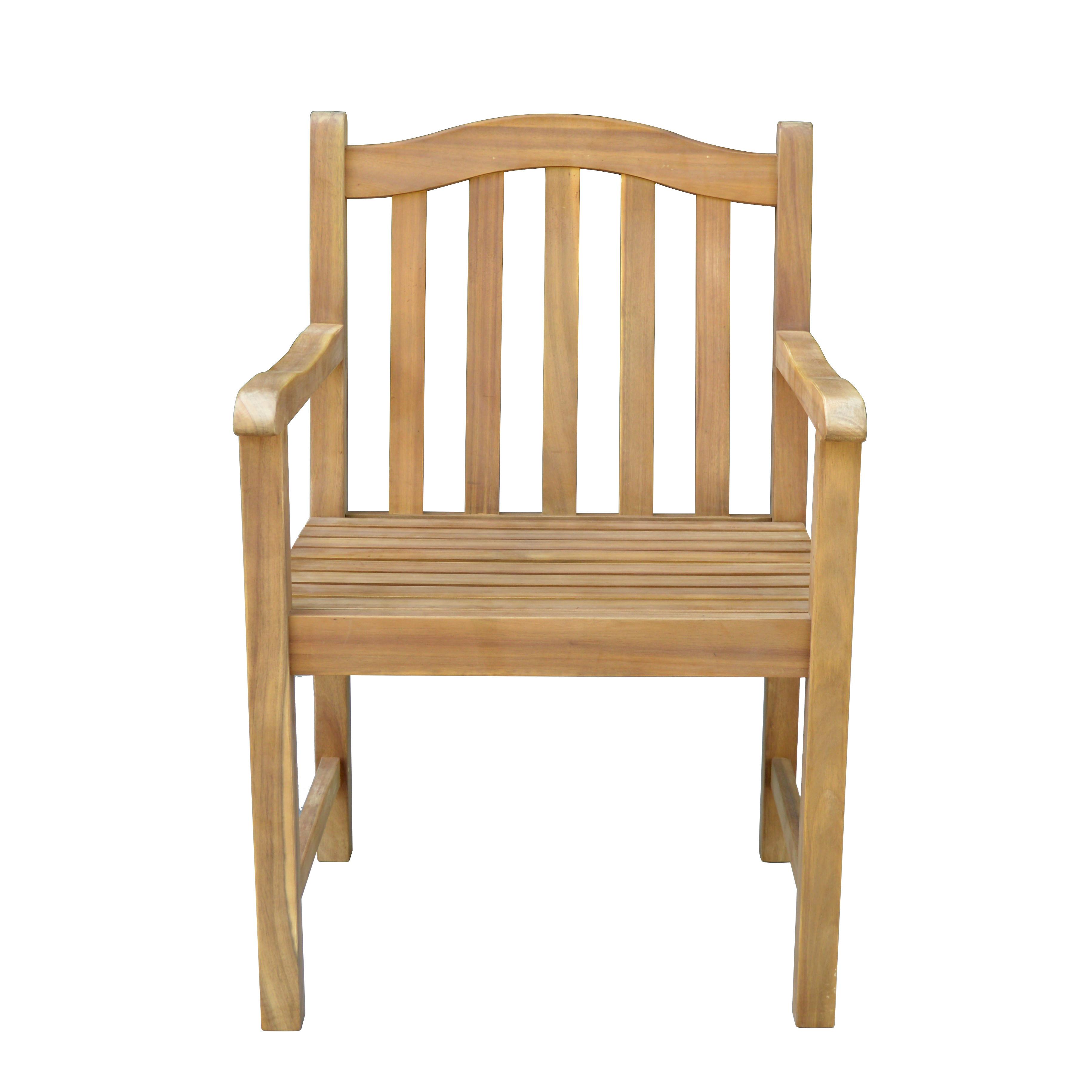 Gartenstuhl mit Armlehnen Akazie, ca. 58x57x89 cm - Akaziefarben, Basics, Holz (58/57/89cm)