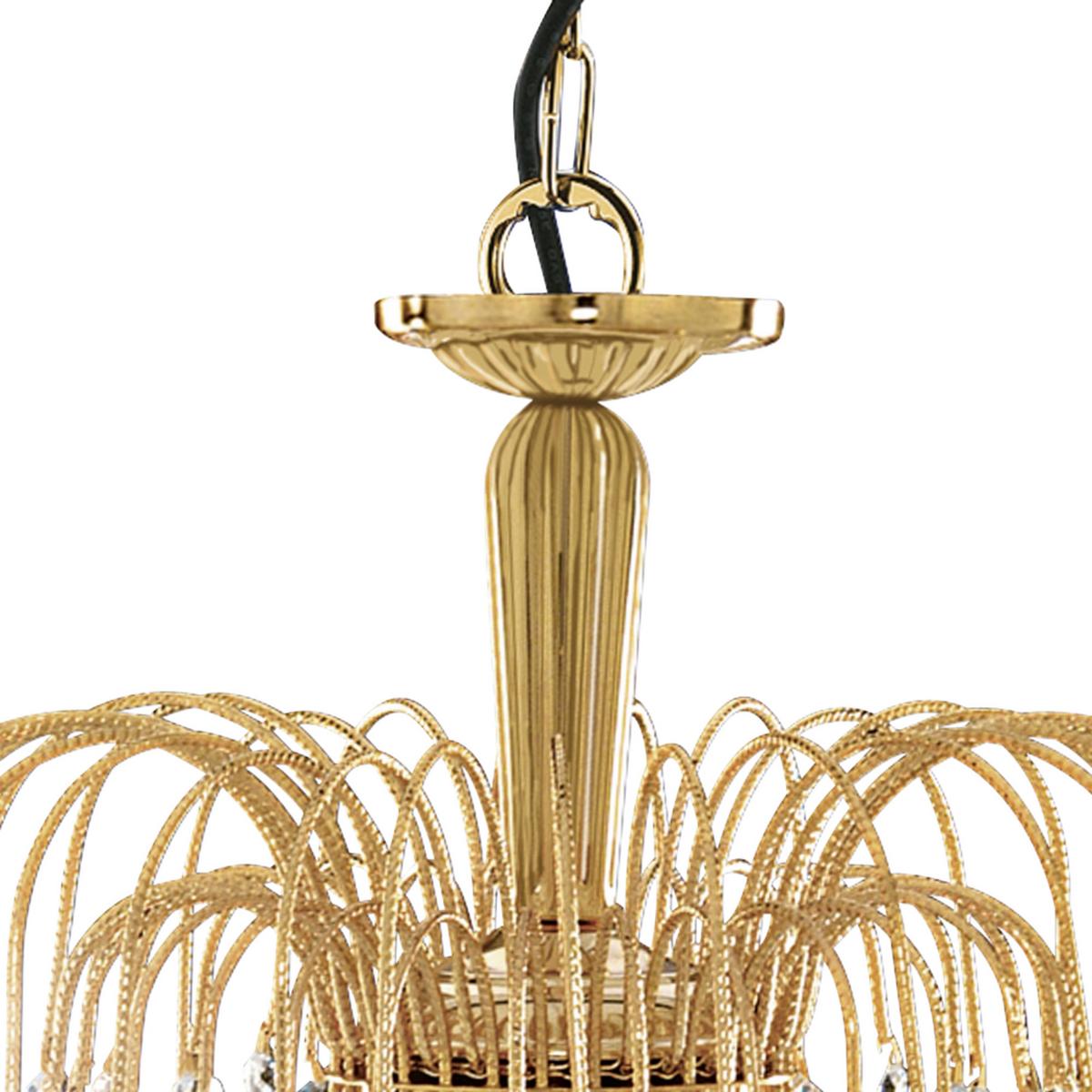 Kristall-Hängeleuchte 5173-3 Waterfall - Goldfarben, Design, Glas/Metall (42/98cm)