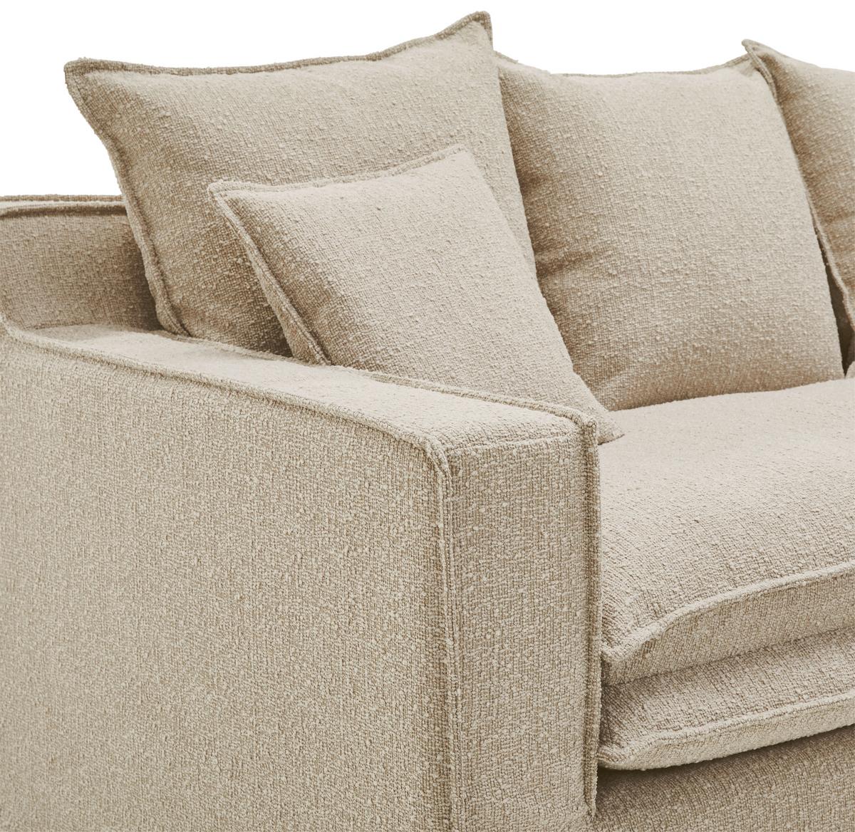 3-sitzer-sofa Aurora Beige Bouclé - Beige/Schwarz, Trend, Textil (227/92/105cm) - Livetastic