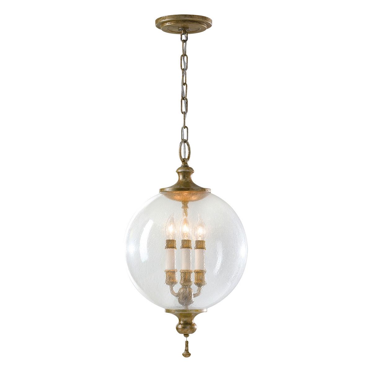 Hängeleuchte Fe-Argento-P - Goldfarben, Natur, Glas/Metall (30.5/64.3cm) - Elstead Lighting
