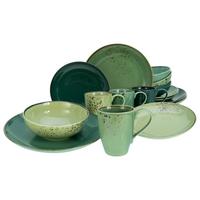 Kombiservice Keramik 4 Personen Geschirr Set Grün - Grün, Keramik (34/31,5/33cm) - Creatable