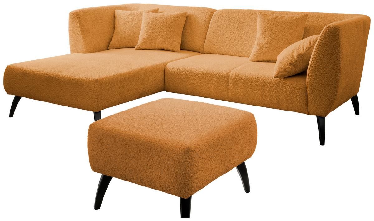 Ecksofa Colori Goldfarben S: 160/264 cm - Goldfarben/Schwarz, MODERN, Holz/Textil (160/264cm) - MID.YOU